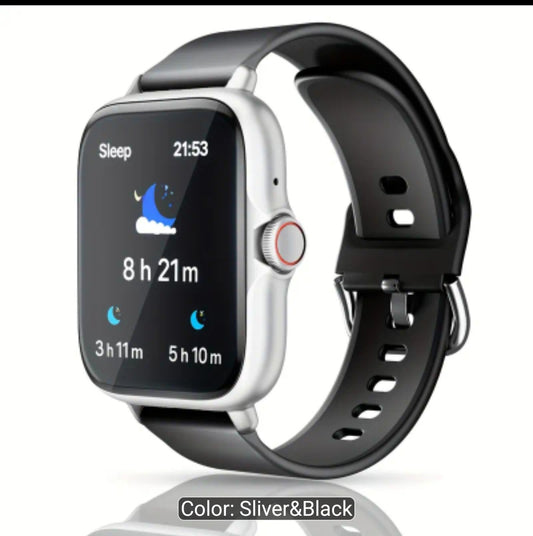 Smart watch with full touch screen, health monitoring, receive message notifications, and answer calls from wrist - Iphone & Android compatible